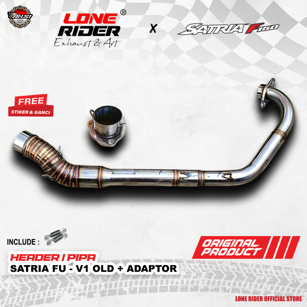 ORIGINAL LONE RIDER Header Pipa Standar Racing V1 Satria FU - Knalpot Racing Lone Rider