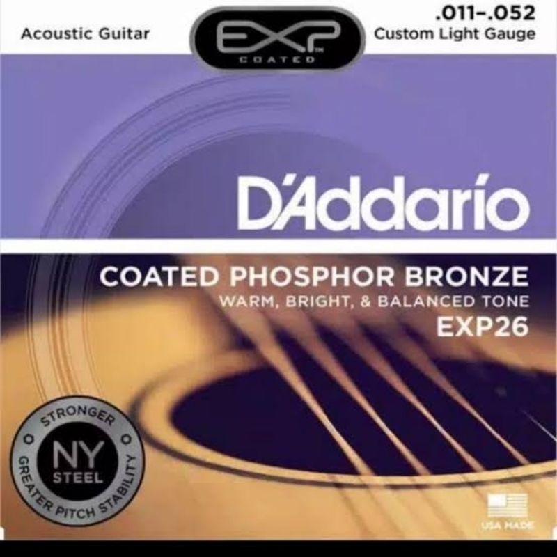 1 SET SENAR GITAR AKUSTIK D,ADDARIO UKURAN 011 EXP26 / 11 / EXP 26 / ACCOUSTIC / STRING / SATU SET -