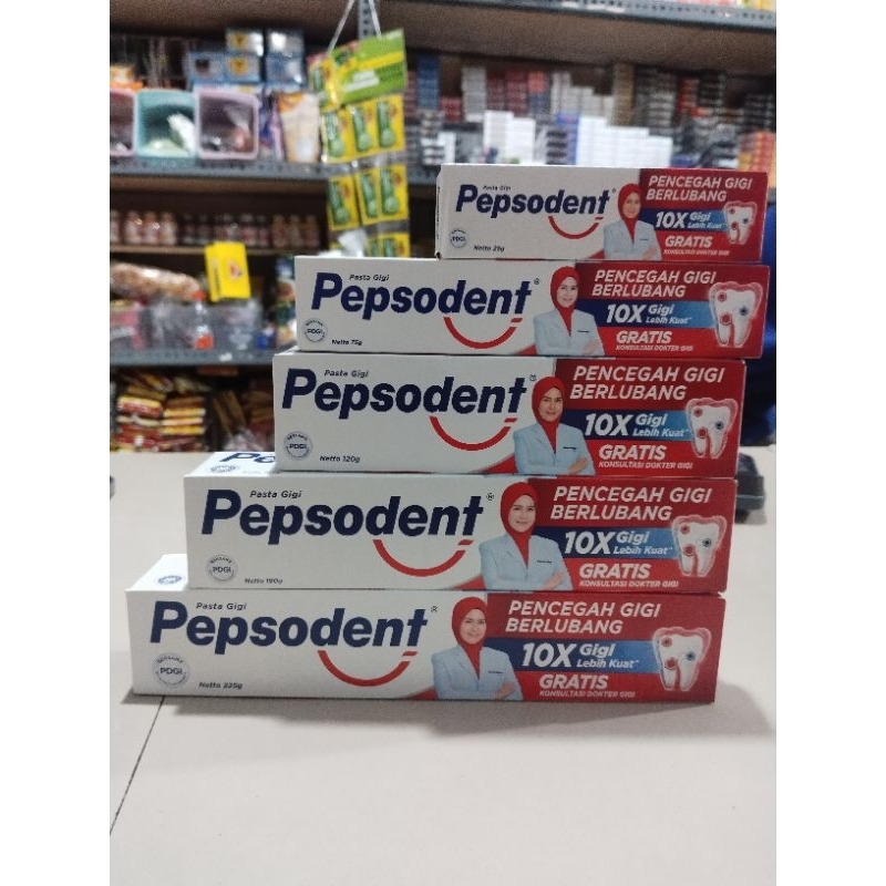Pepsodent pasta gigi 25 gr, 75 gr, 120 gr, 190 gr, 225 gr
