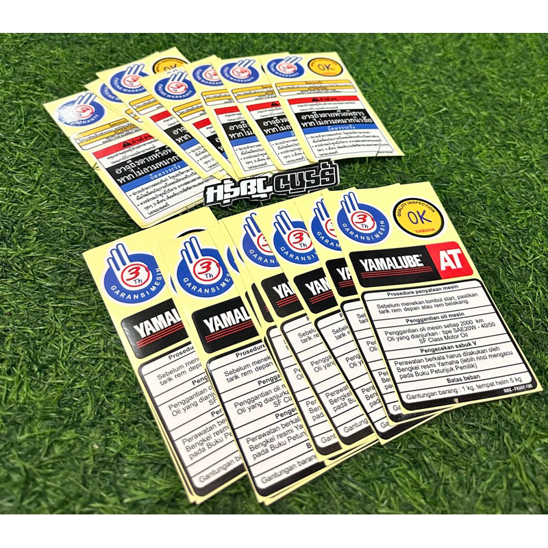 Stiker warning peringatan yamaha