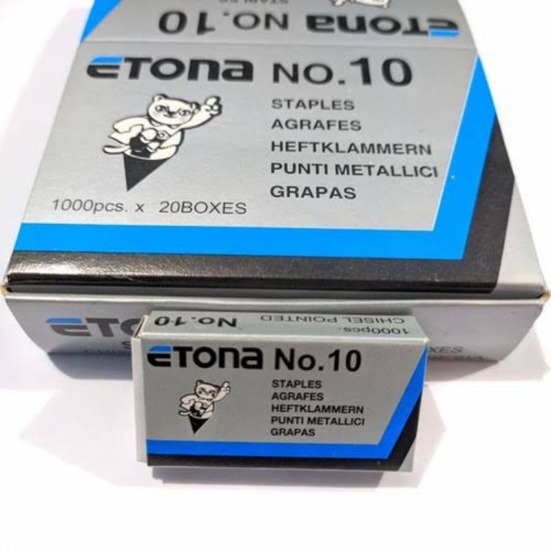 

ISI STAPLES ETONA NO.10 (KECIL) 1PACK ISI 20BOX