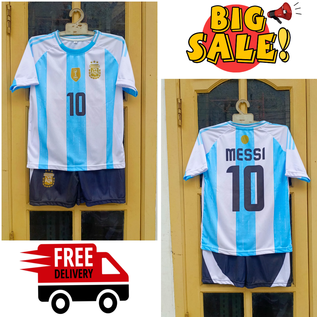 baju bola jersey argentina/ setelan baju bola anak argentina printing