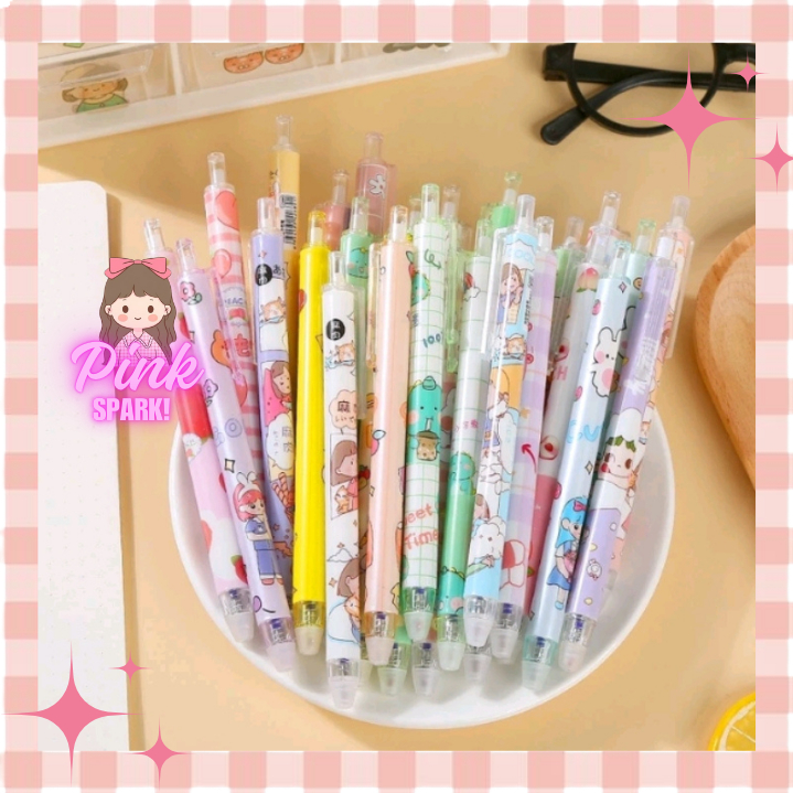 

(6pcs) Set Pen Gel Mekanik 0.5mm Motif Kartun Pulpen Karakter Pulpen Gel