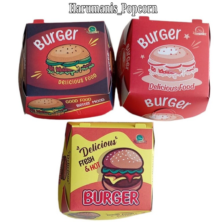 

100 Lembar dus burger / Bungkus burger / Kemasan burger / Wadah burger