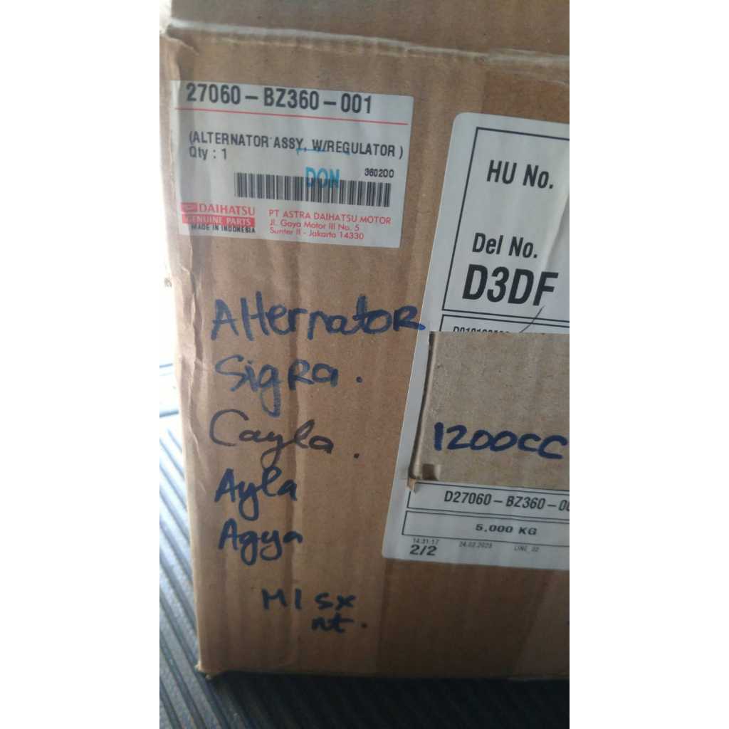 ORIGINAL astra dinamo amper ampere alternator sigra calya agya ayla 1200 cc