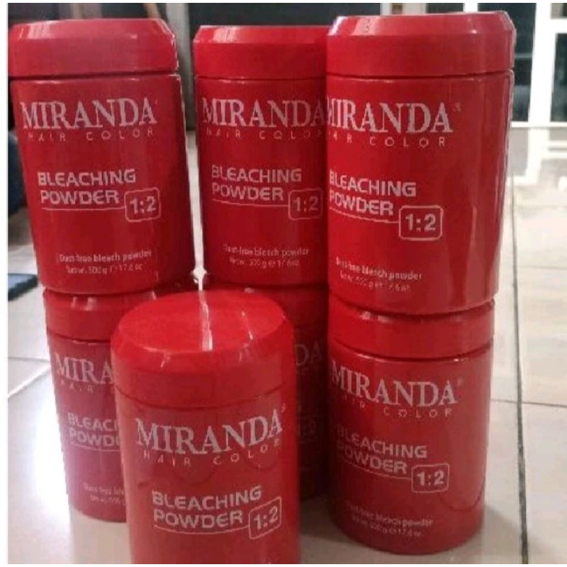 BLEACHING MIRANDA POWDER WARNA BIRU 500GRAM (kemasan baru pot plastik)