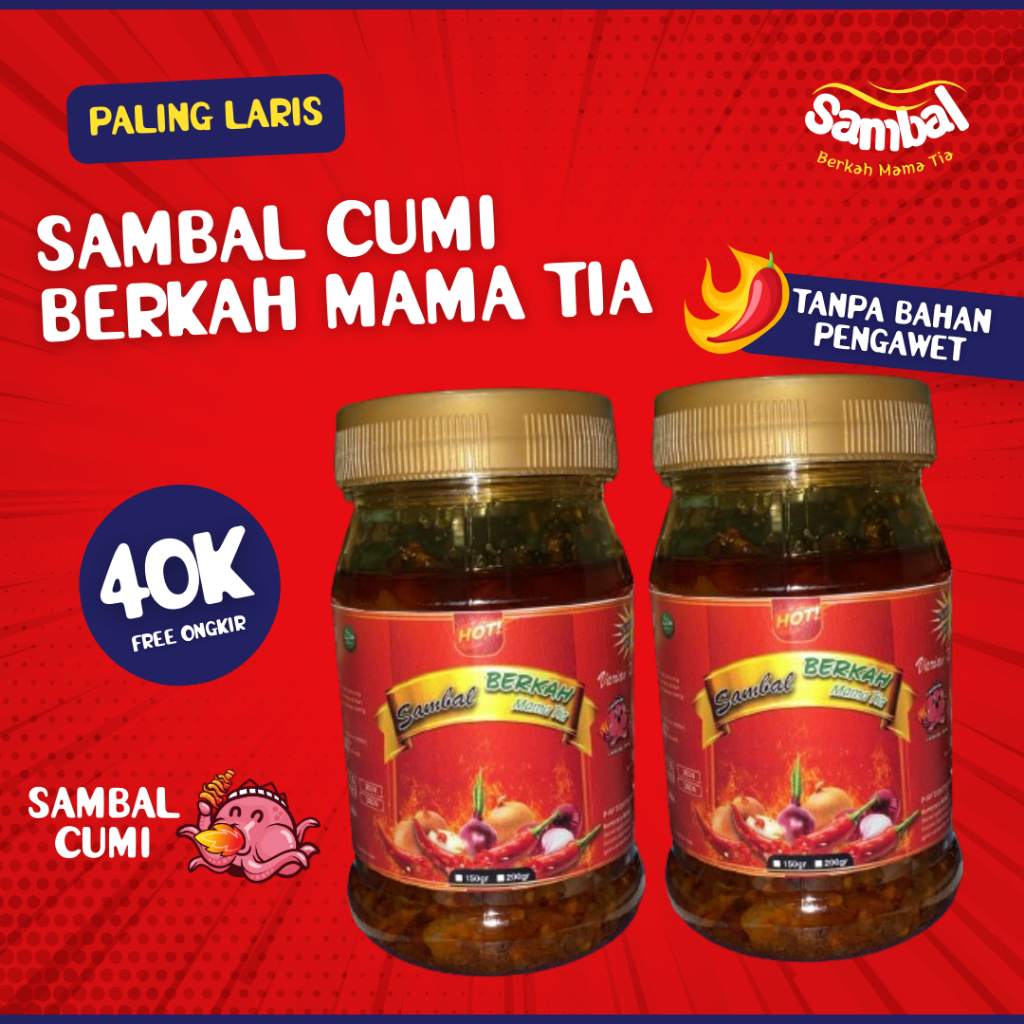 

Sambal Berkah Mama Tia - Sambal Cumi - Sambal Khas Papua - 200ml