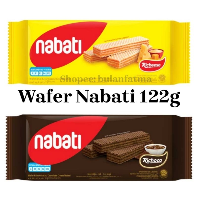 

Richeese Nabati Wafer Krim Keju, Cokelat 122g Exp MEI&JUNI 2025