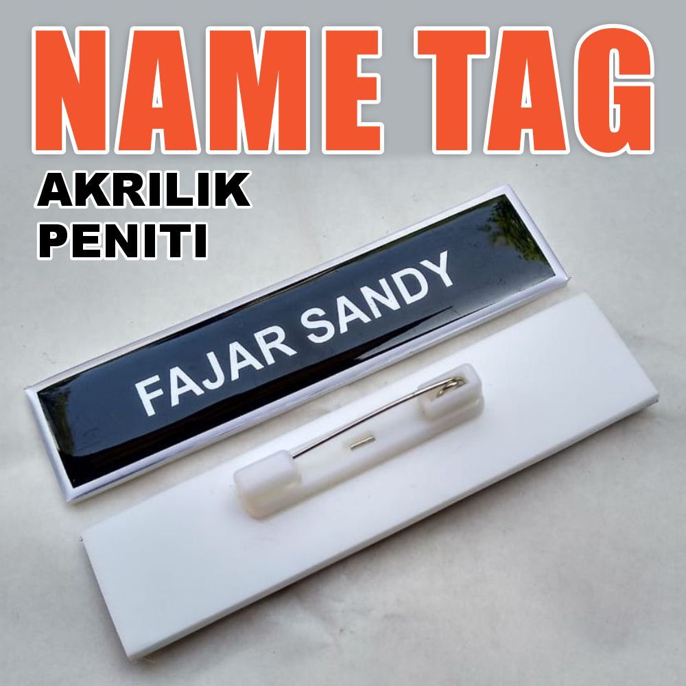 

Nama Dada Resin / Name Tag / Nametag / Papan Nama Dada / Name Tag Akrilik Resin Putih