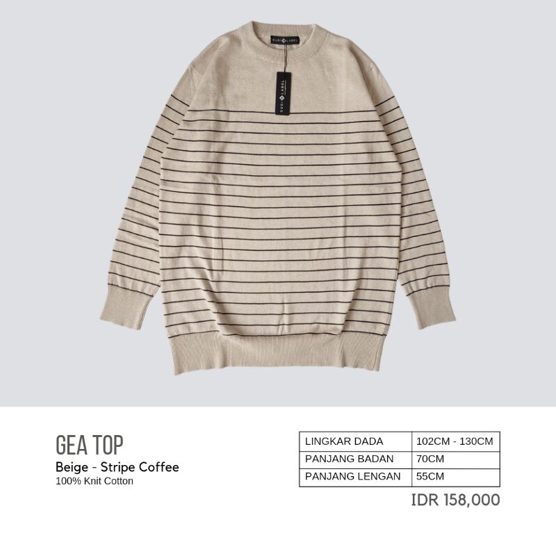 Sugi Label - Gea Top Atasan Rajut Katun Adem Stripe