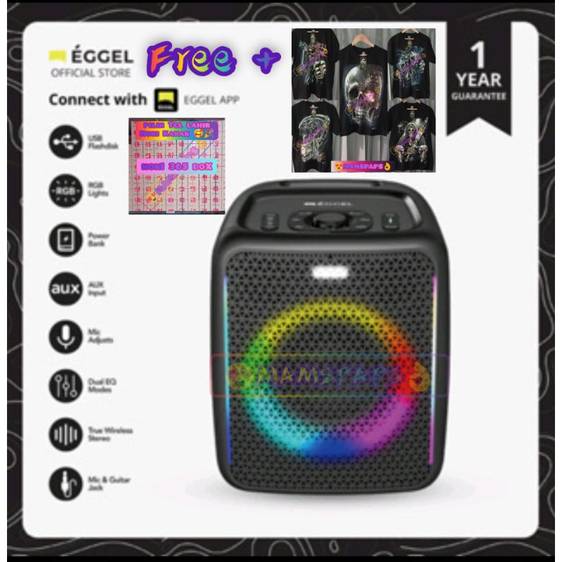 EGGEL ELITE XL 2S RGB MULTI COLOUR LIGHT TWS WATERPROOF CONNECT EGGEL APP SETTING