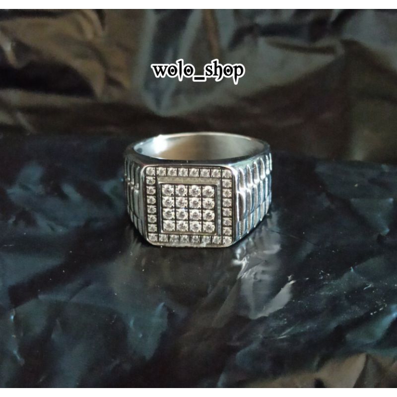 Cincin Pria Kantoran Permata Berlian Super Mewah