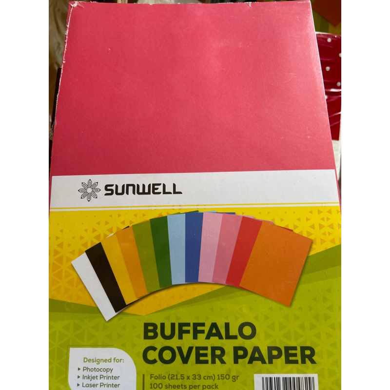 Kertas buffalo cover paper isi 100 uk 21,5 x 33 cm warna merah