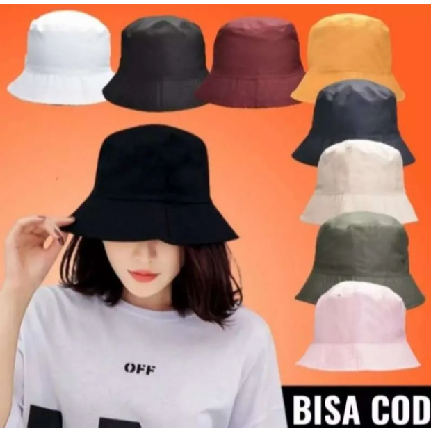 Topi Bucket Hat Pria Wanita Dewasa Polo
