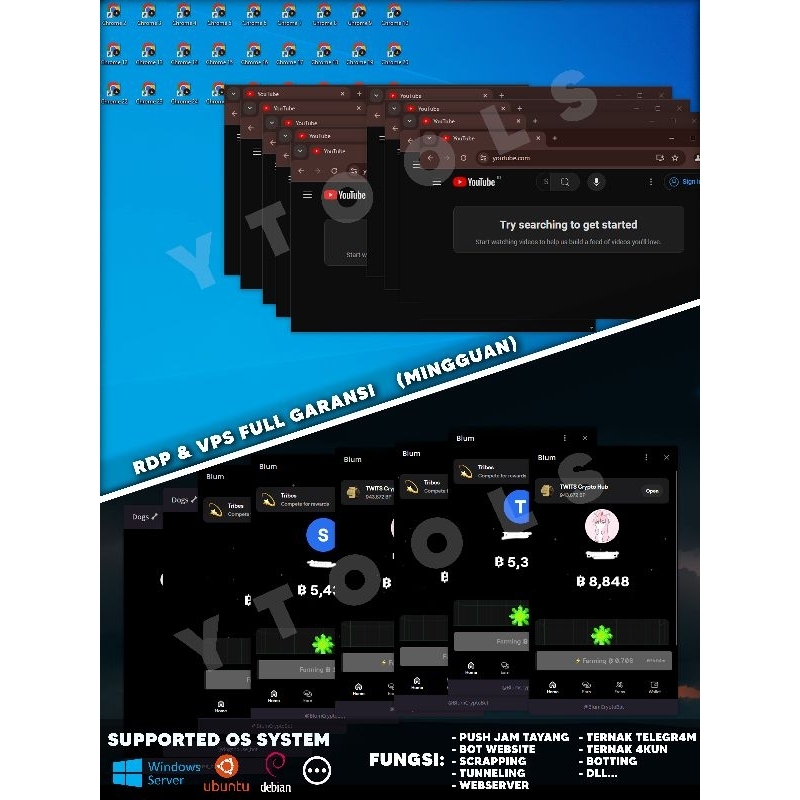 RDP WINDOWS / LINUX BISA DIPAKAI UNTUK BERBAGAI FUNGSI 1 MINGGU RDP WINDOWS / LINUX