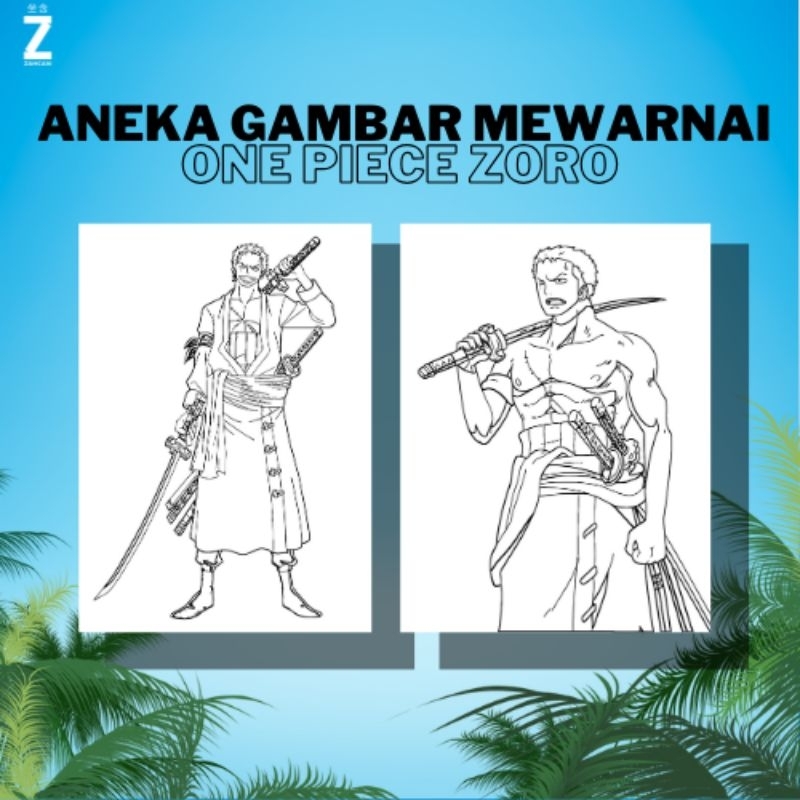 

Kertas Gambar Mewarnai A4 [ One piece zoro ]