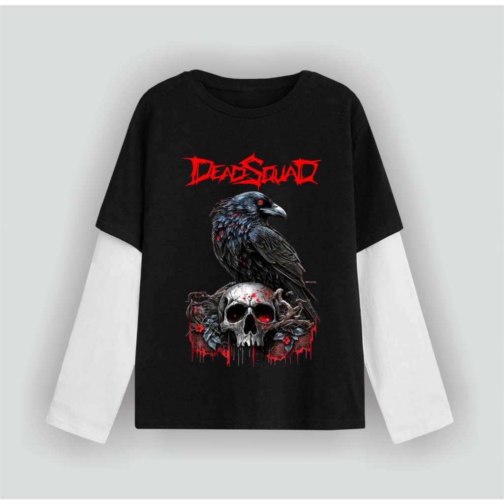 kaos panjang LONG SLEEVE band metal DEADSQUAD original distro/ kaos panjang DOUBELLAYER DEADSQUAD ba