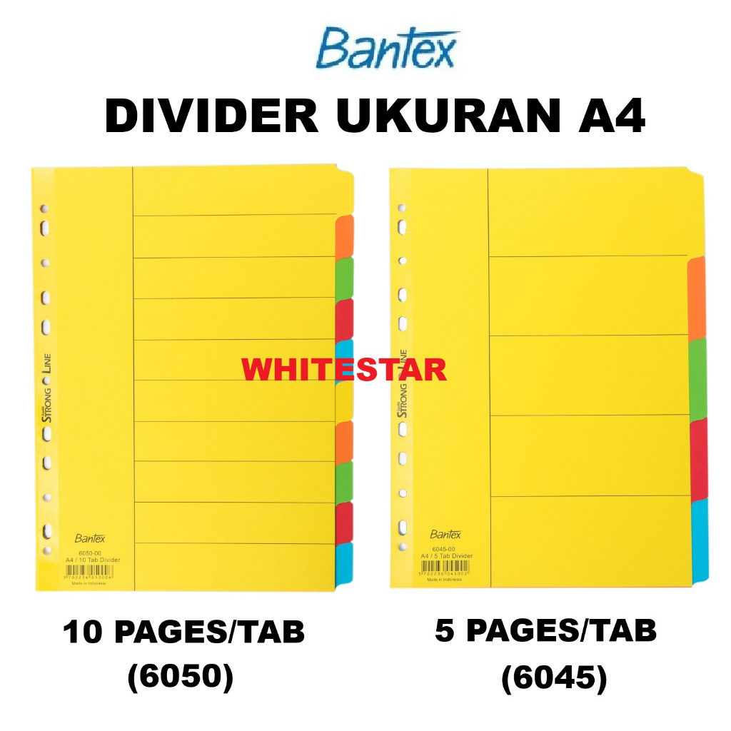 

pembatas file / divider binder / ordner ukuran A4 - 5 , 10 pages / tab bantex (6045/6050)