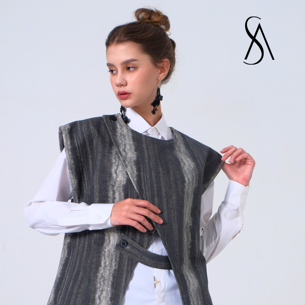 Synaf - Ryota Vest Outer Rompi Wanita Tanpa Lengan Bahan Jeans