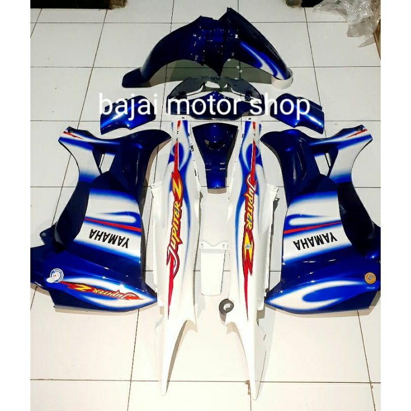 cover body fullset jupiter Z New body fullset halus YAMAHA  Jupiter Z New Burhan biru putih