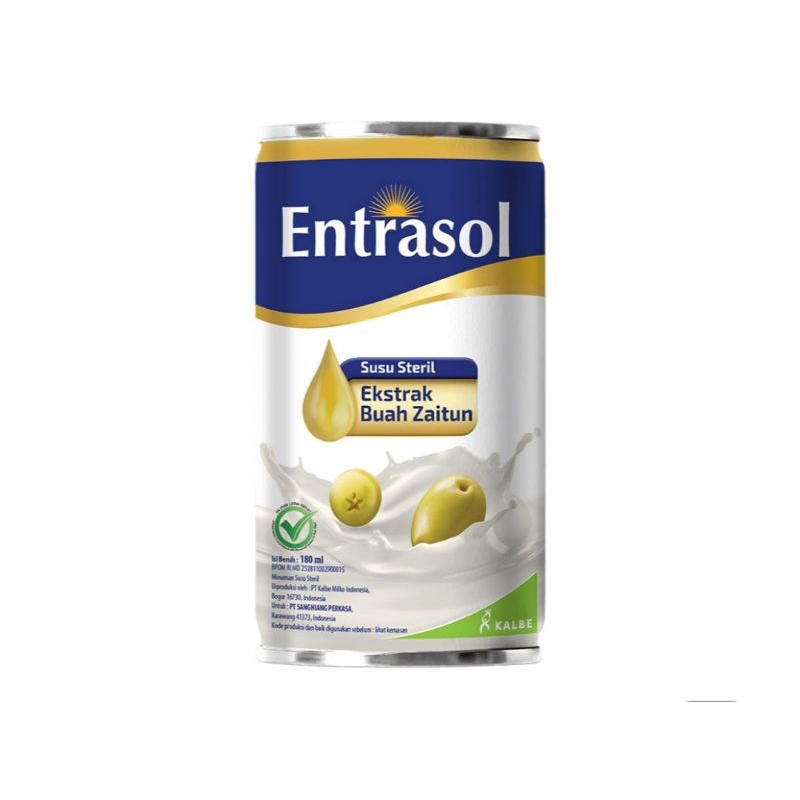 

(instant saja) Entrasol kaleng Susu Steril Ekstrak Zaitun siap minum 180ml