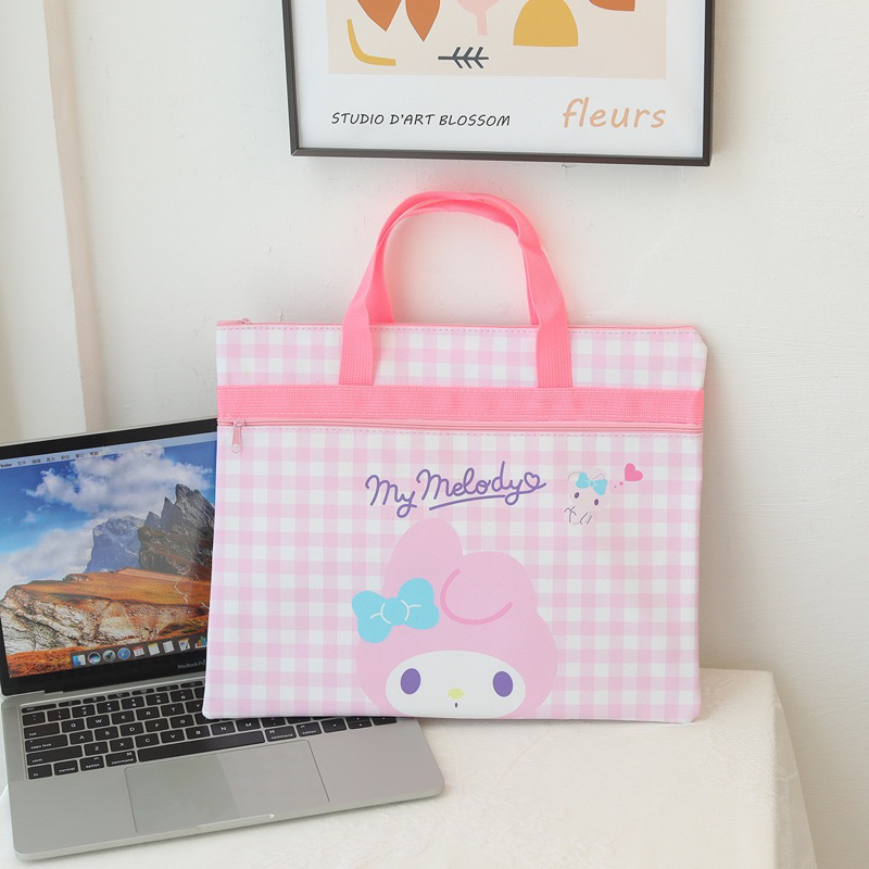 

Hand Bag Sanrio Lokal Tas Map Fit to File Folder A4 Kawaii Kuromi and Friends Tas Buku dan Alat Tulis