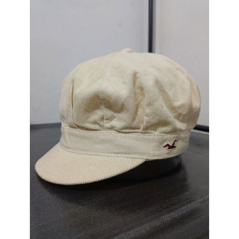 Topi Newsboy Corduroy Second Branded Brand Hollister Original 100% topi retro vintage classic klasik