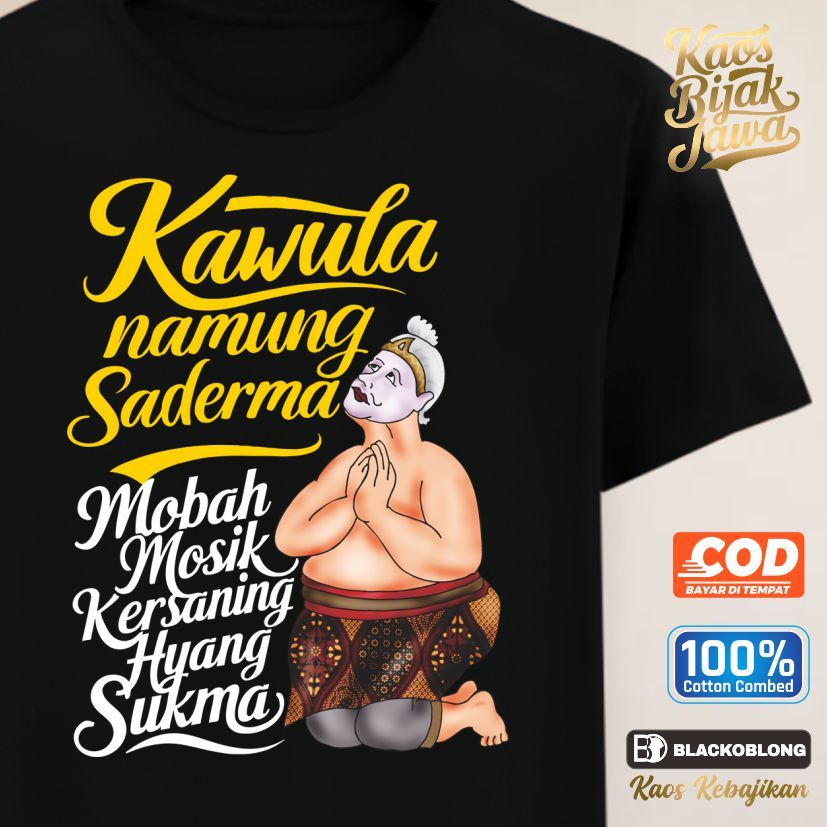 Kaos Bijak Jawa Kawula Namung Saderma Wayang Semar Unik Keren Original