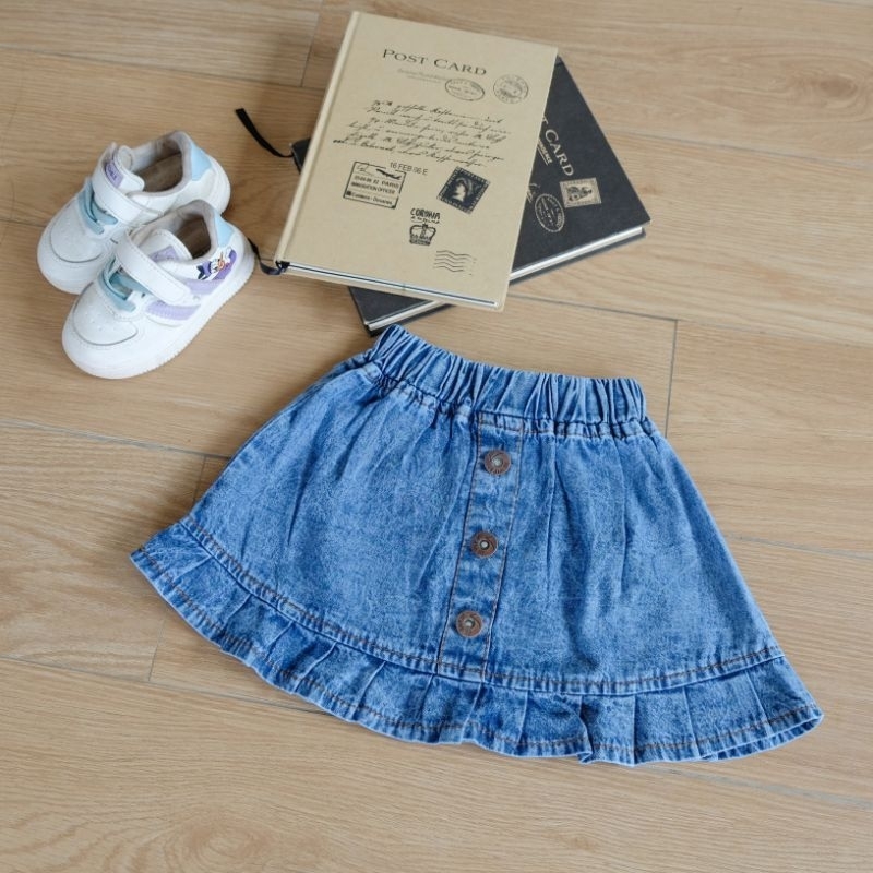 ROK REMPEL PENDEK JEANS 1-7 TAHUN // ROK KRIWIL // ROK PENDEK // ROK JEANS ANAK // ROK ANAK