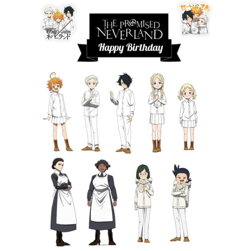 Topper cake The Promised Neverland Karakter anime ulang tahun set