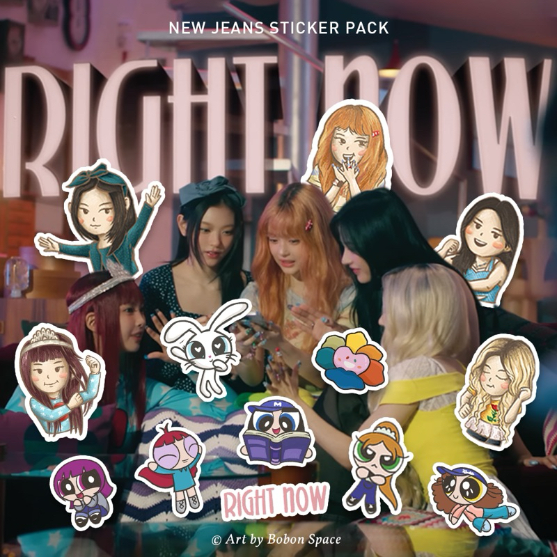 

STICKER SET KPOP - NEW JEANS RIGHT NOW | STIKER VYNIL MATTE DOFF UNTUK LAPTOP FANMADE FANART NJ SUDAH DIGUNTING DIE CUT WATERPROOF BINDER CASE HP TUMBLER JOURNALING BUNNIES