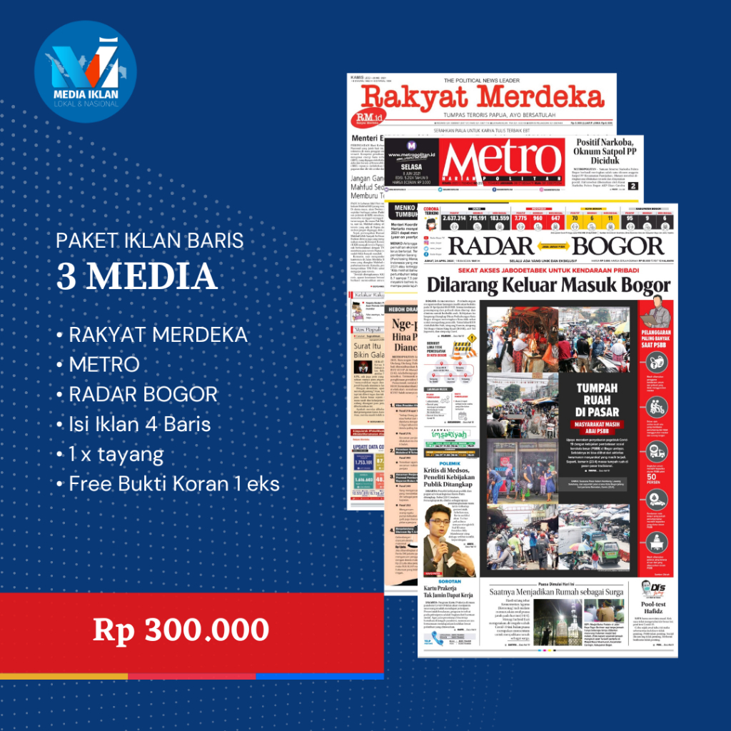 IKLAN KORAN KEHILANGAN BPKB STNK AJB SHM PAKET 3 MEDIA