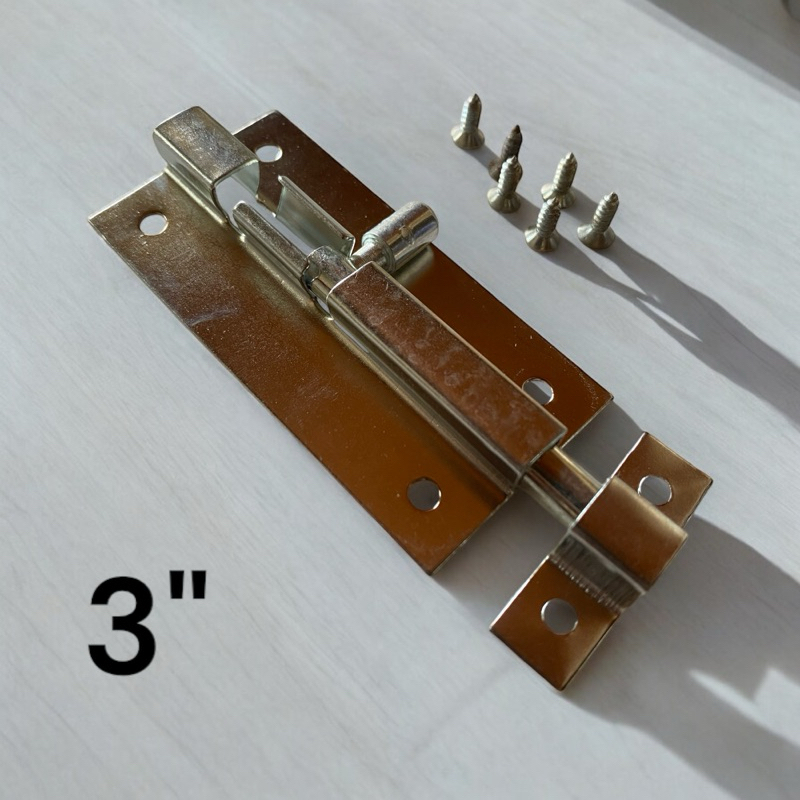 Grendel Slot Jendela Dan Pintu 3 inch / Grendel Slot Pintu Jendela Stainless Steel FREE SKRUP