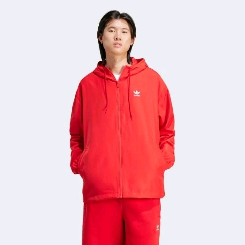 adidas ORIGINAS Adicolor Trefoil WindbreakerPria Merah Kode tag IR9857