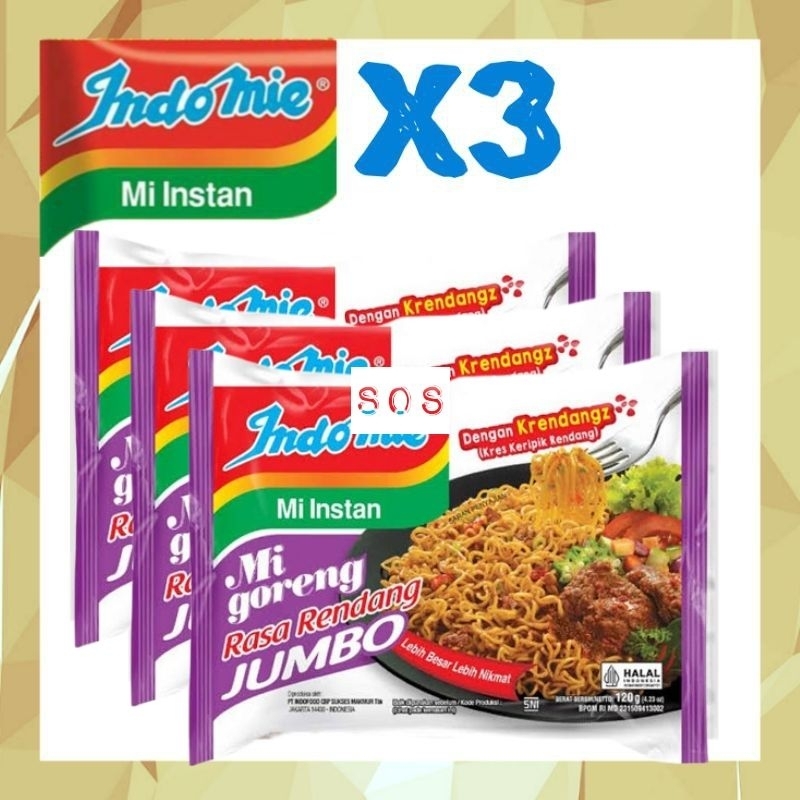 

《OS3》 PAKET 3 Indomie Mi Goreng JUMBO rasa Rendang