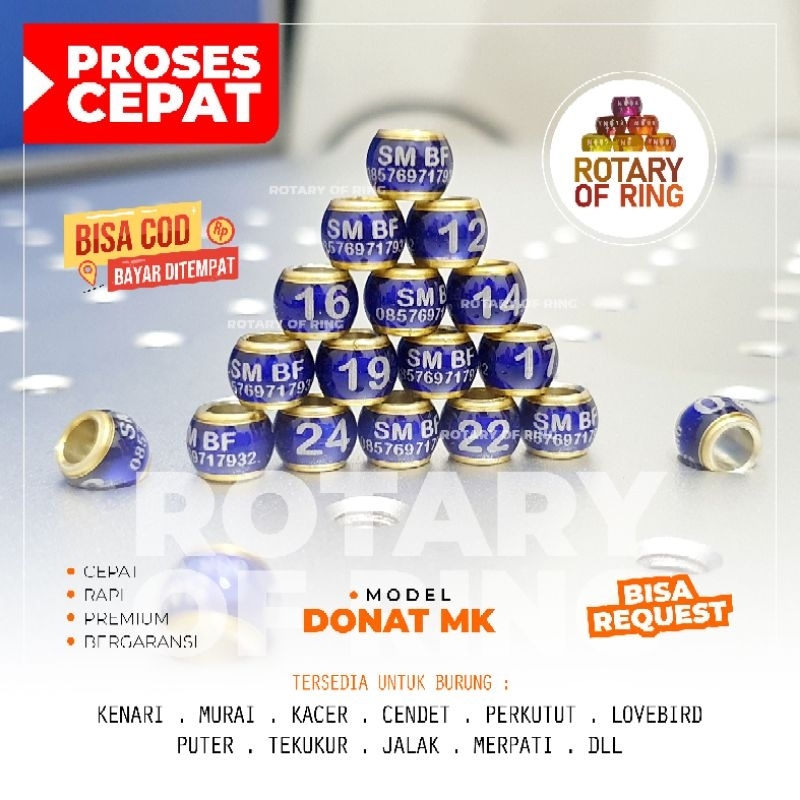 Ring Model DONAT MK buat murai , perkutut , lovebird dll