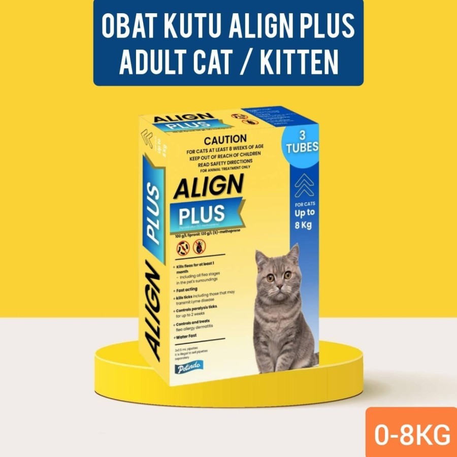 PETINDO ALIGN PLUS CAT ADULT/KITTEN Obat kutu kucing 8kg no frontline