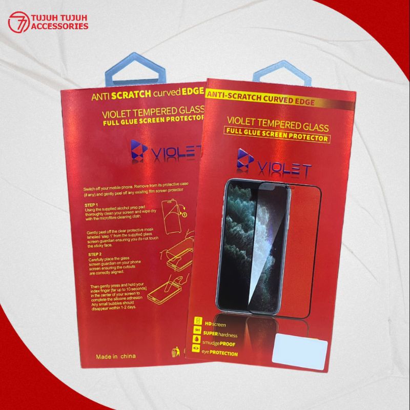 Tempered Glass IP XR Violet Premium