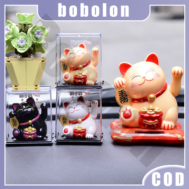 Fortune Cat Fortune Car Display Coaster Mobil Fortune Cat Fortune Car Dashboard 8cm Solar Dashboard 