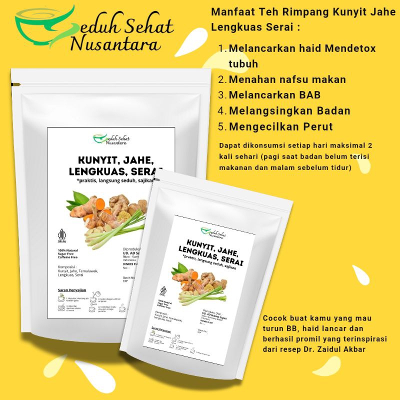 

Teh Herbal/Rimpang/Rempah Kunyit Jahe Lengkuas Serai