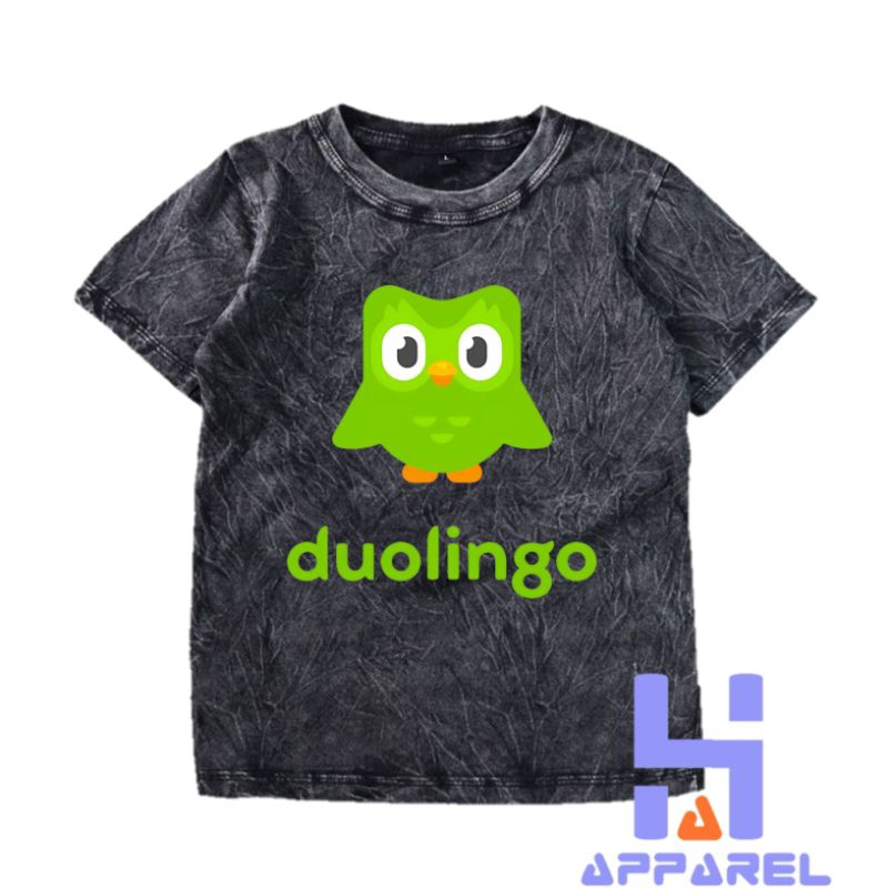 BAJU ANAK KAOS ANAK WASHED DUOLINGO KARAKTER