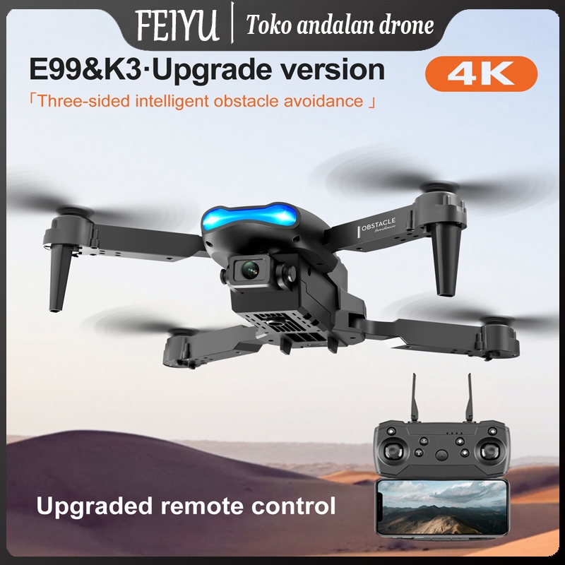 E99PRO K3 Drone Lipat Definisi Tinggi 4K Kamera Ganda Quadcopter Pesawat Remote Control Daya Tahan