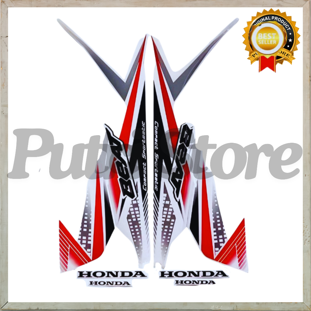 Stiker Striping Honda Beat 2020 Putih Merah Eco Esp Cbs All Warna List body motor beat 2020