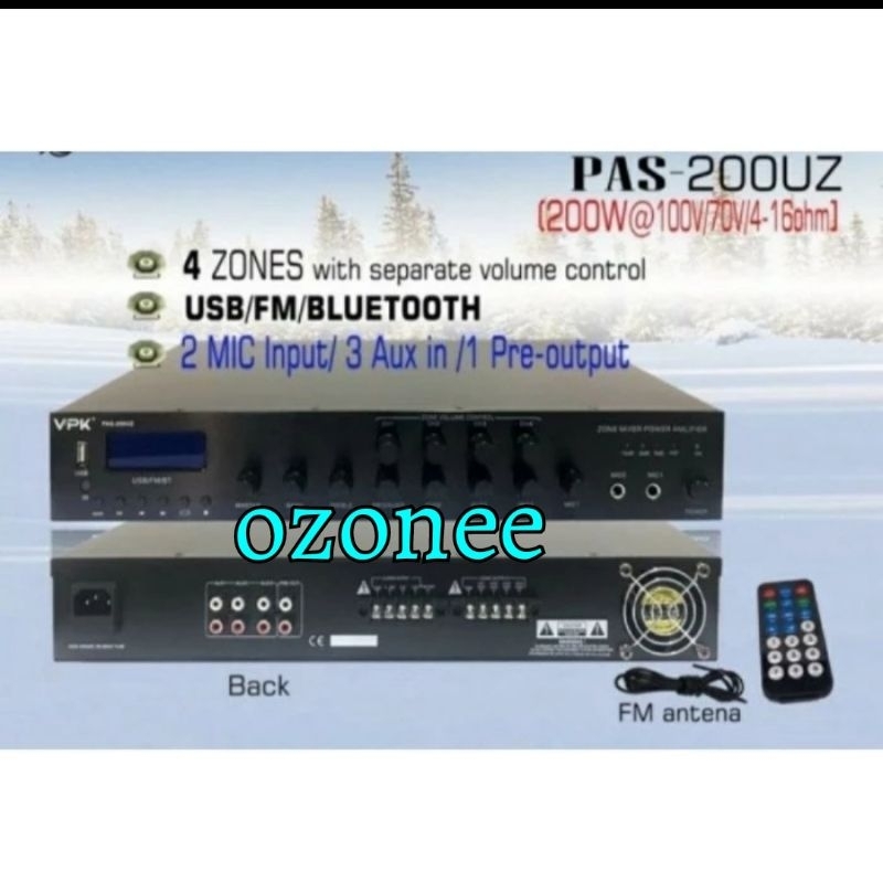 Ampli VPK PAS 200 UZ PAS200UZ PAS 200UZ 4 Zones 200 Watt Original