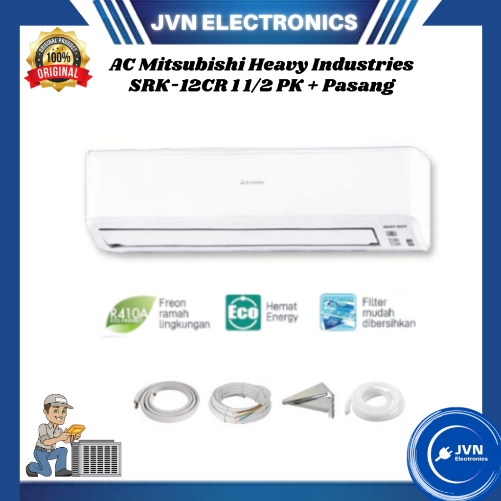 AC Mitsubishi Heavy Industries SRK-12CR 1 1/2 PK + Pasang