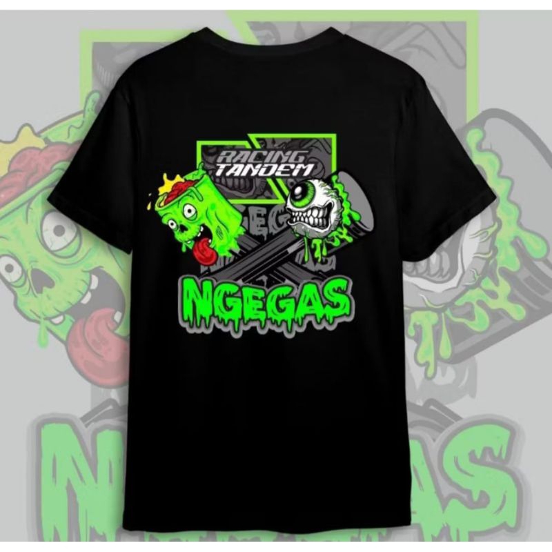 KAOS NGEGAS RACING TANDEM DTF WARNA HIJAU