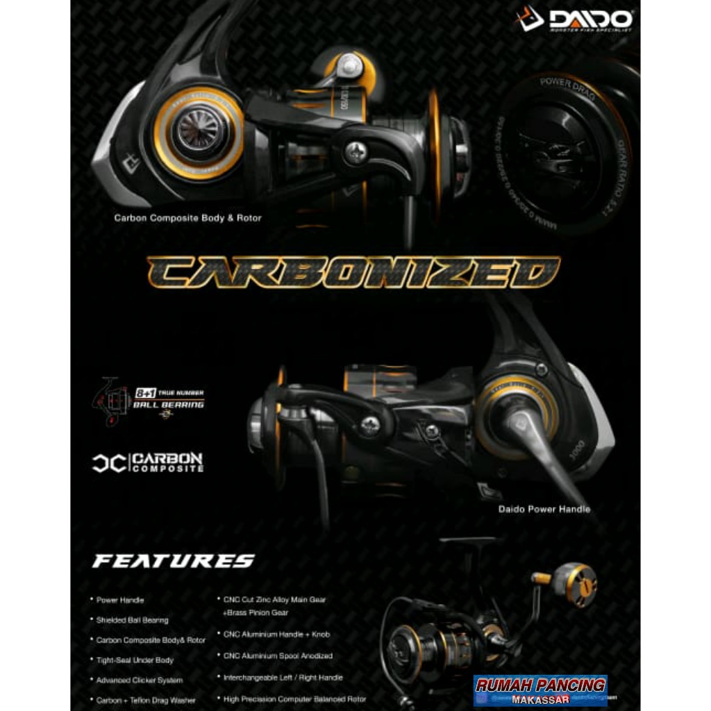 Reel Daido Carbonized - Katrol Pancing
