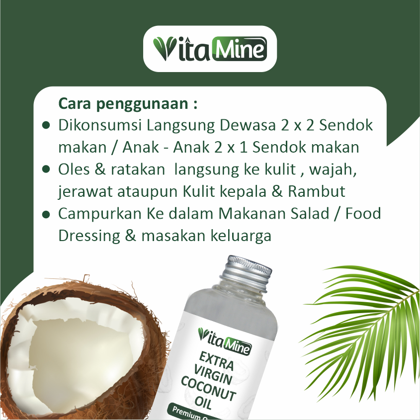 

Vitamine - Extra Virgin Coconut Oil 500ml - Minyak Kelapa Murni VCO 250ml Organik Premium