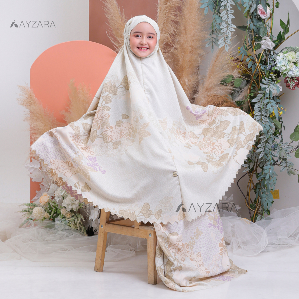 Mukena Anak Alana Maxmara Luxury Lasercut Motif AYZARA
