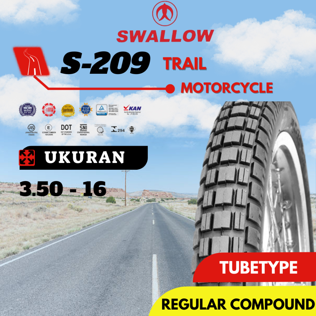 BAN MOTOR SEMI TRAIL SWALLOW S-209 Trail 350-16  Ring 16 Tupetype